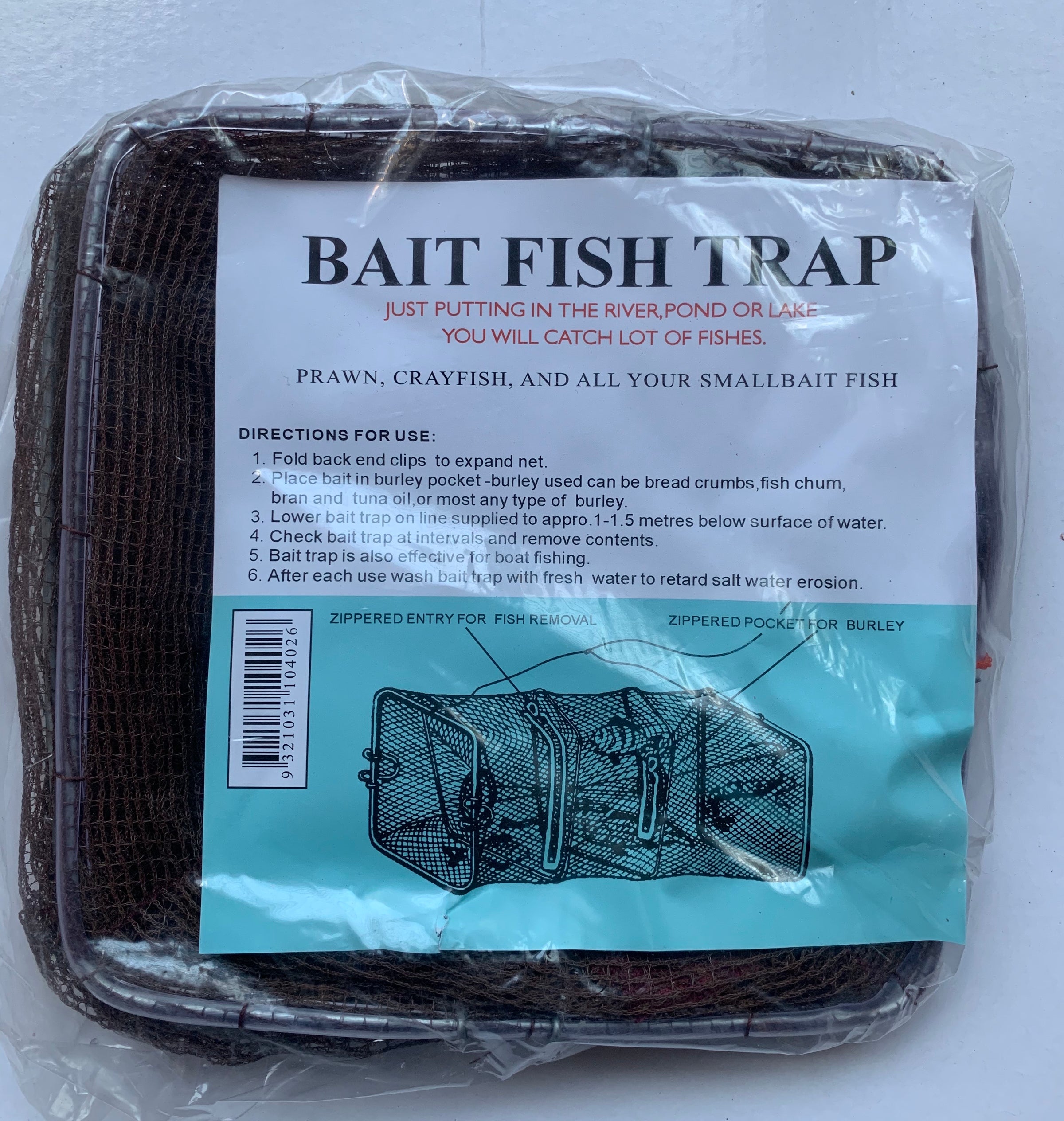 Collapsible Bait Fish Trap – Fish In & Out